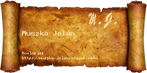 Muszka Jolán névjegykártya