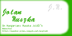 jolan muszka business card